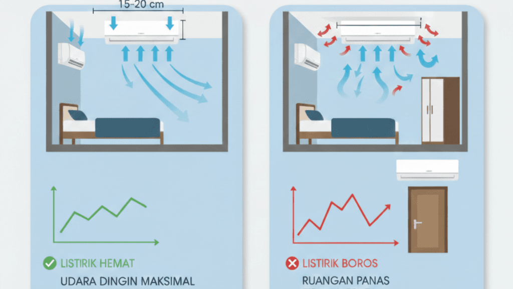 Panduan Posisi Pasang AC yang Benar agar Ruangan Cepat Dingin dan Hemat Listrik