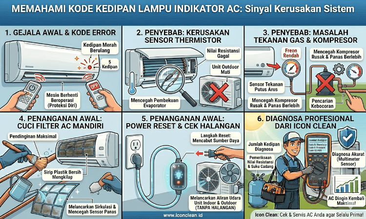 Lampu Indikator AC Berkedip Icon Clean