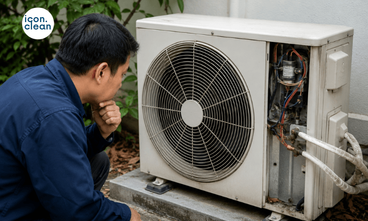 outdoor AC tidak berputar - Icon Clean