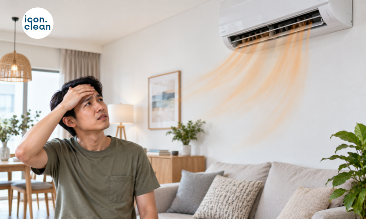 AC mengeluarkan angin panas - Icon Clean